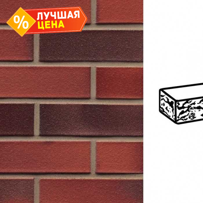 Кирпич клинкерный Muhr 03 EG Rot Edelglanz готик, 240х55х71 мм