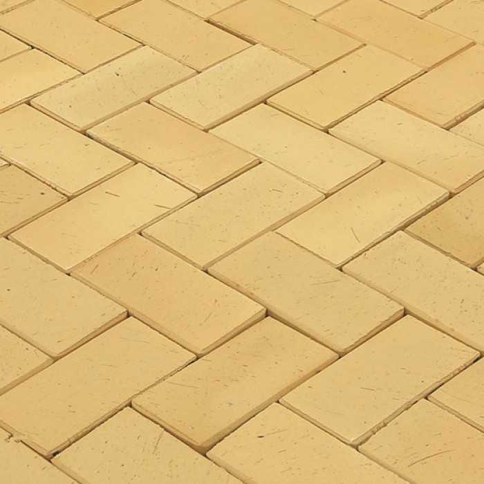 Клинкерная брусчатка Lode Sahara желтая шероховатая, 200х100х52 мм